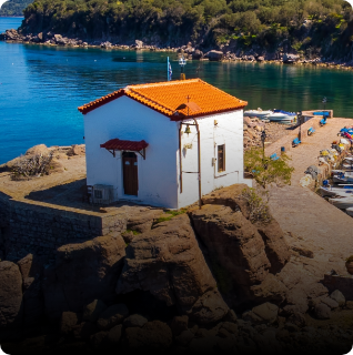 Skala Sykaminias fishing village, north Lesvos